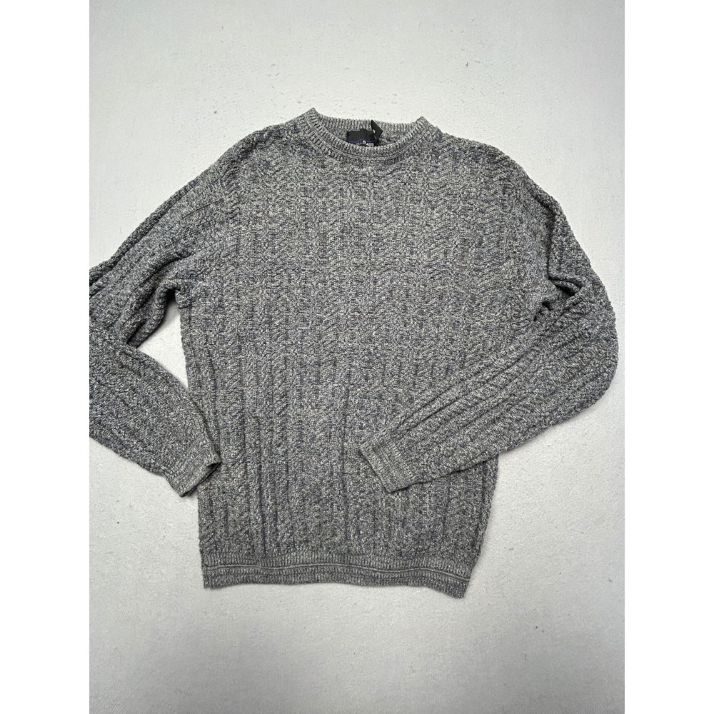 Bill Blass Sweater Cotton Acrylic Marled Grey M Mens